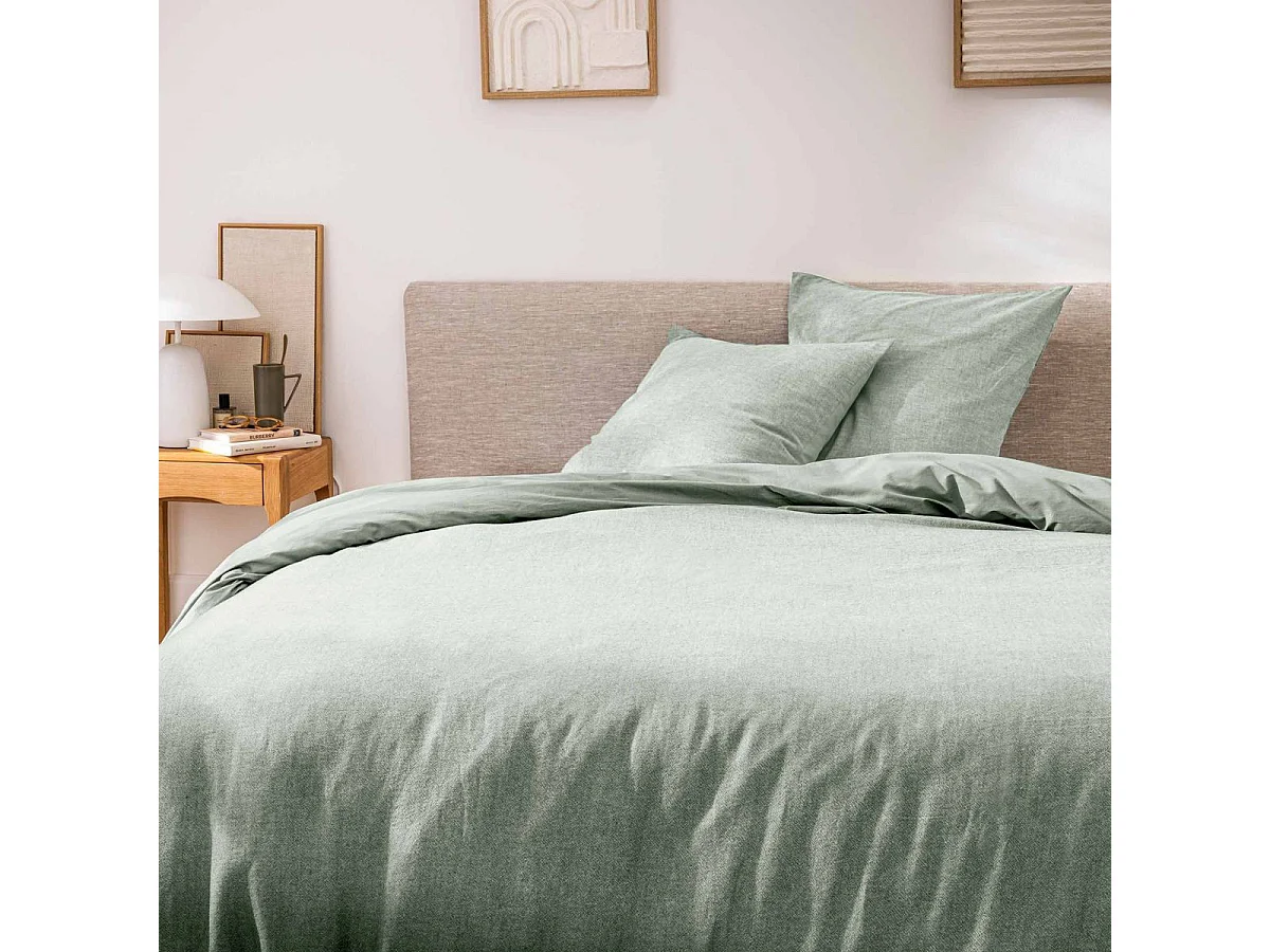 Parure de Lit 3 Pièces "Meline" 240x220cm Sauge