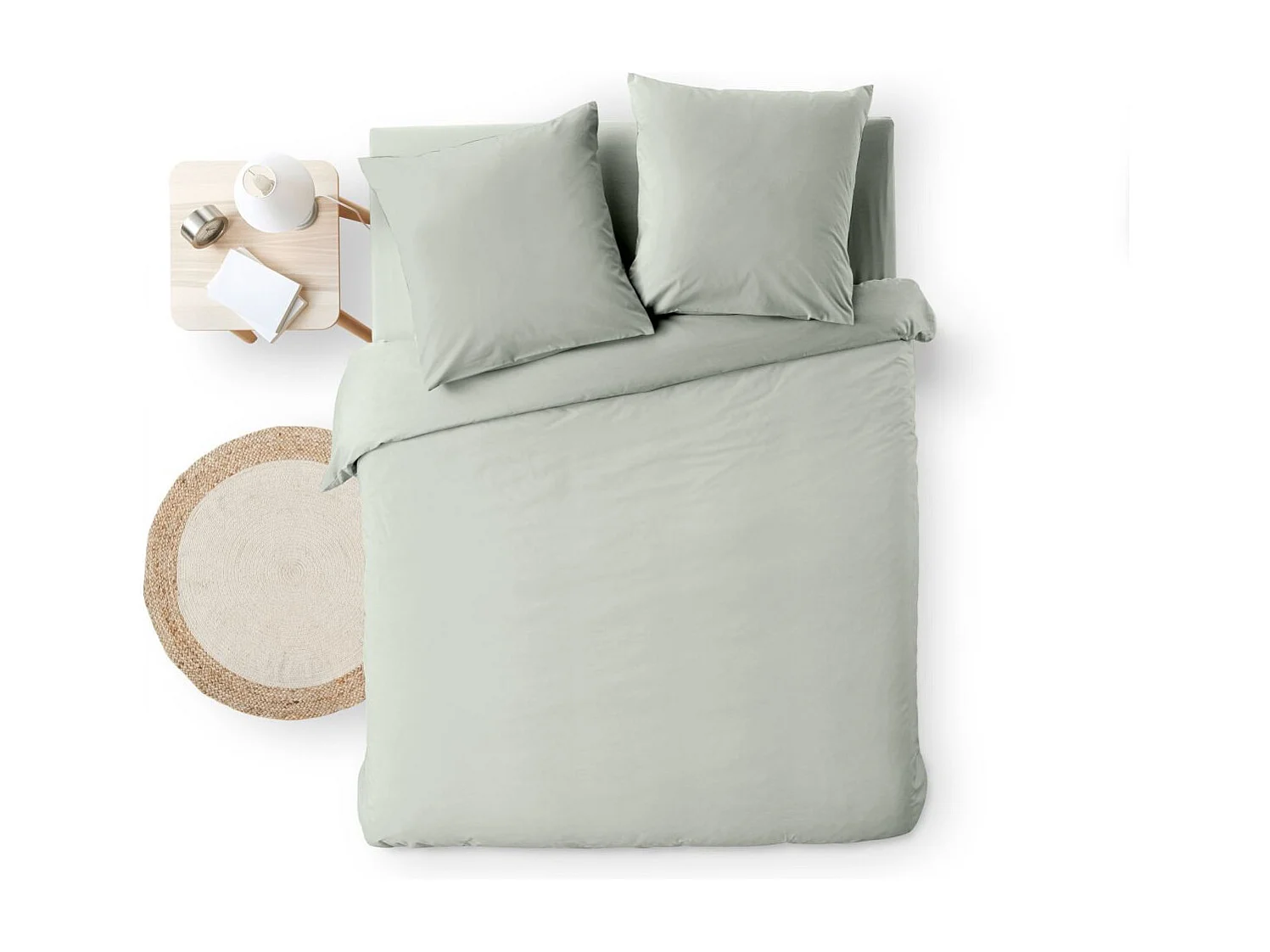 Parure de Lit 3 Pièces "Meline" 240x220cm Sauge