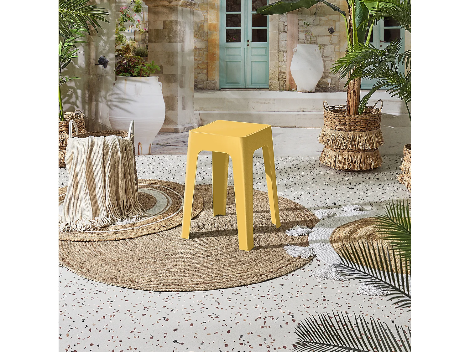 Tabouret Empilable Spectra Jaune Jaune