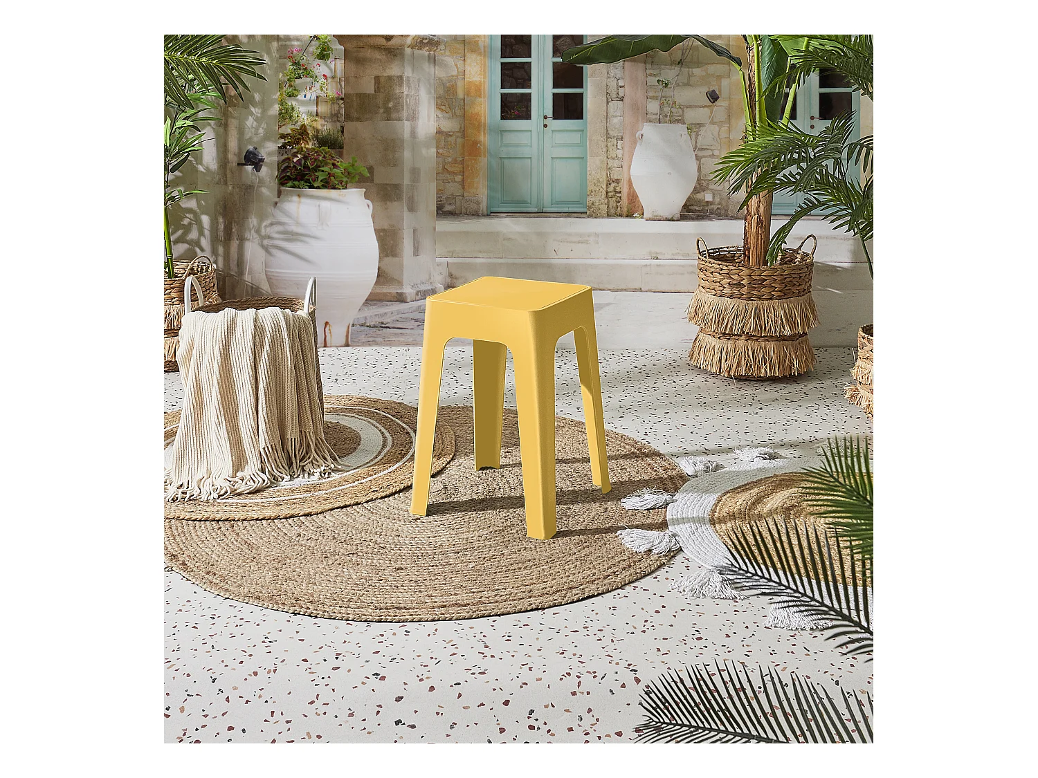 Tabouret Empilable Spectra Jaune Jaune