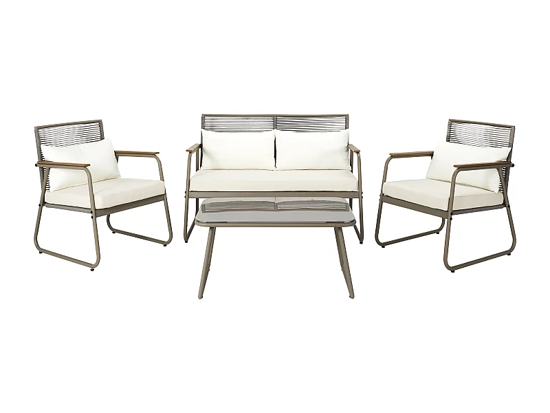 Salon De Jardin Palma Beige 4 Pcs Beige