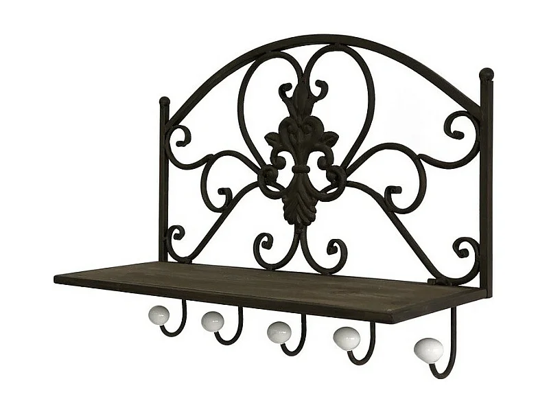 Porte manteaux étagère en métal marron 51 x 38 x 18.5 cm