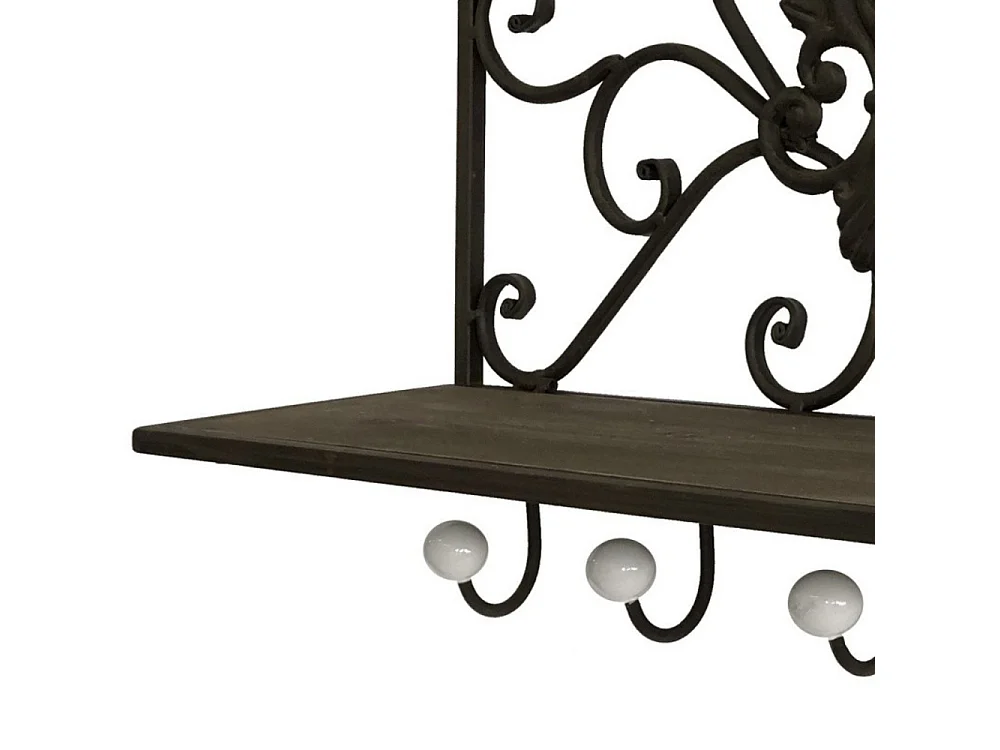 Porte manteaux étagère en métal marron 51 x 38 x 18.5 cm