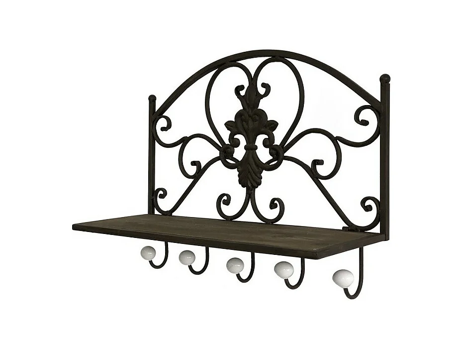 Porte manteaux étagère en métal marron 51 x 38 x 18.5 cm