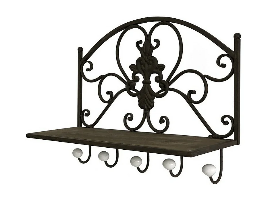 Porte manteaux étagère en métal marron 51 x 38 x 18.5 cm