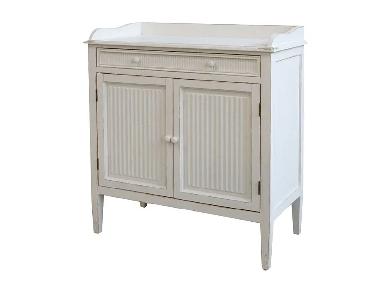 Meuble d'appoint buffet en bois blanc antique 83 x 41 x 91.5 cm