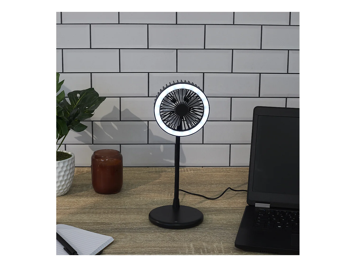 Ventilateur Lampe Led Noir