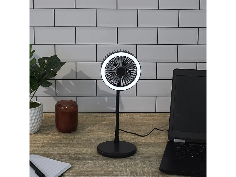 Ventilateur Lampe Led Noir