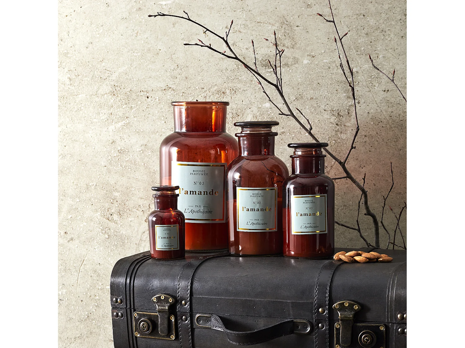 Bougie Parfumee H25.5cm Vert