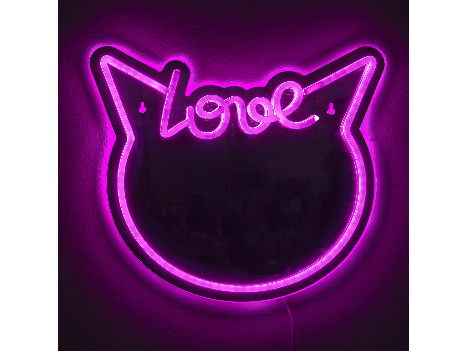 Mirroir Led Effet Neon Rose