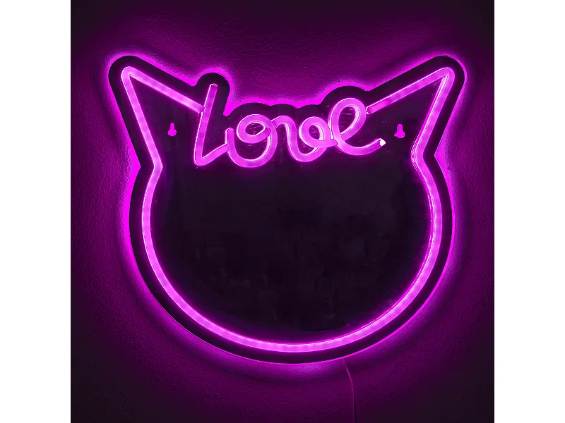 Mirroir Led Effet Neon Rose