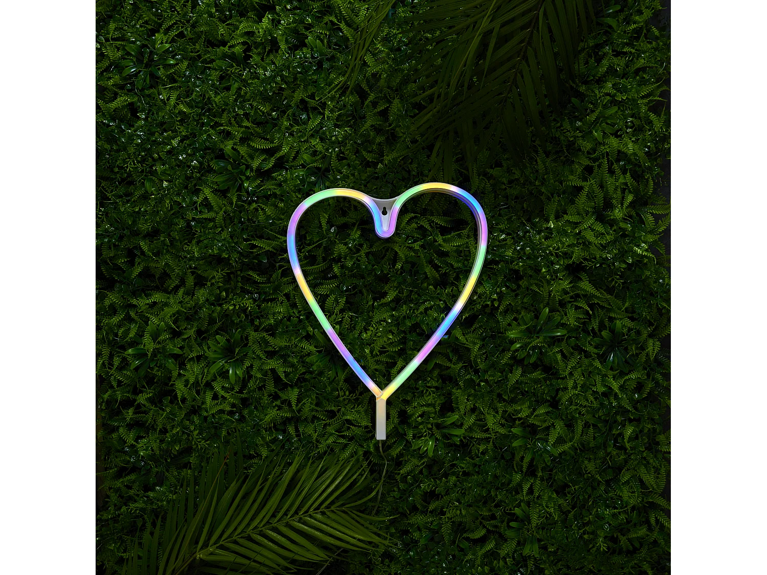 Lampe Led Effet Neon Coeur Arc En Ciel Usb Multicolore
