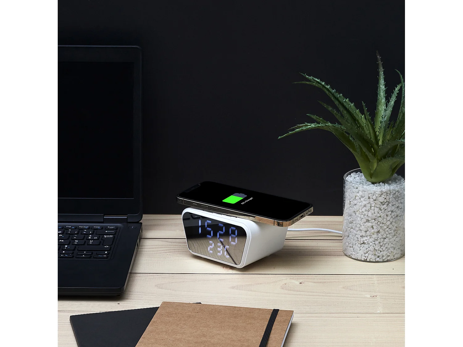 Reveil Chargeur Induction 10w Blanc