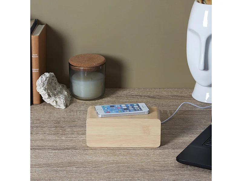 Reveil Chargeur A Induction 5w Marron