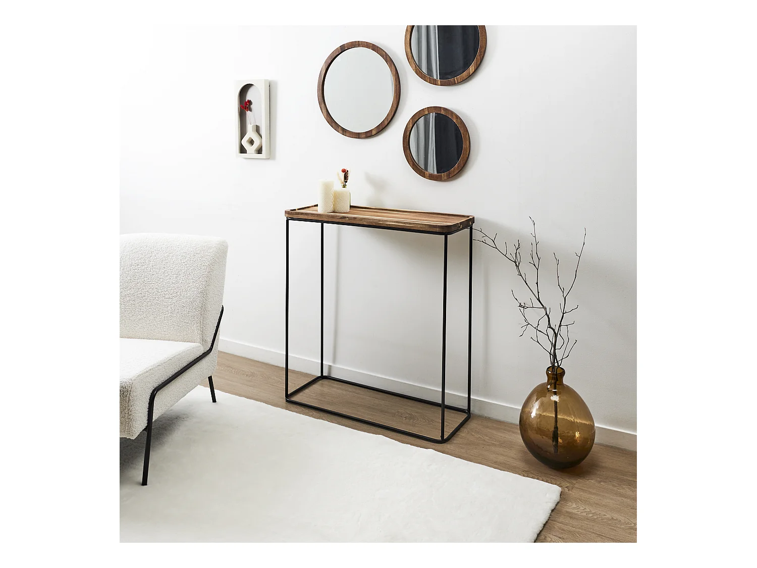 Console Acacia Marron, Noir