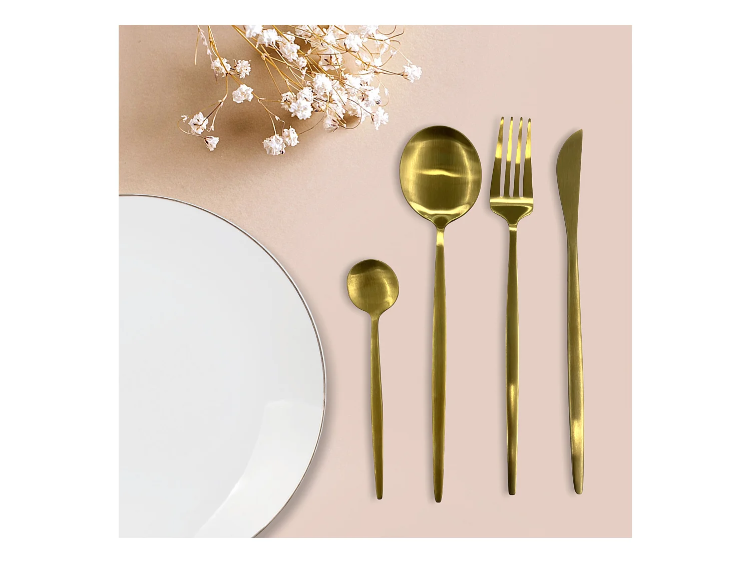 Menagere 24 Pieces Dore Aura Or