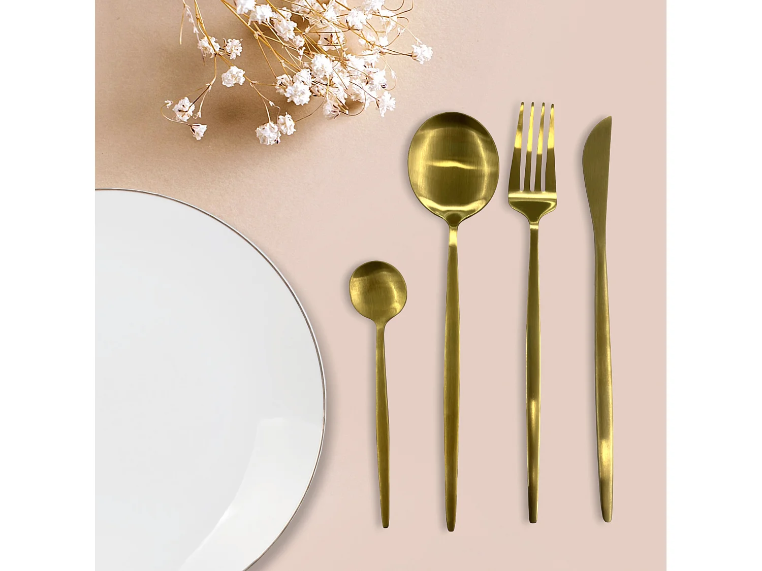 Menagere 24 Pieces Dore Aura Or