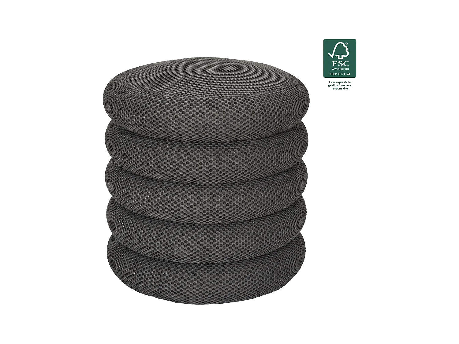 Pouf Rangement Atome Gris Gris