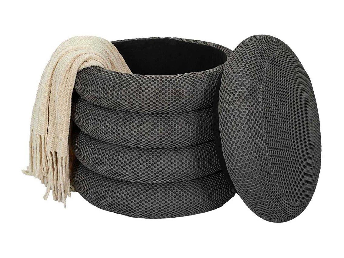 Pouf Rangement Atome Gris Gris