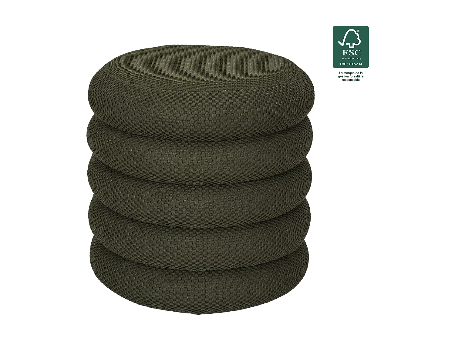 Pouf Rangement Atome Kaki Vert