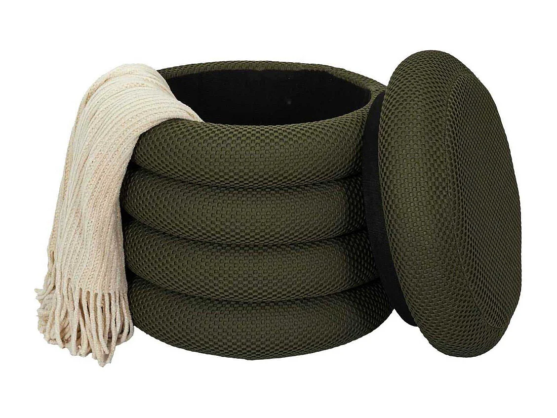 Pouf Rangement Atome Kaki Vert