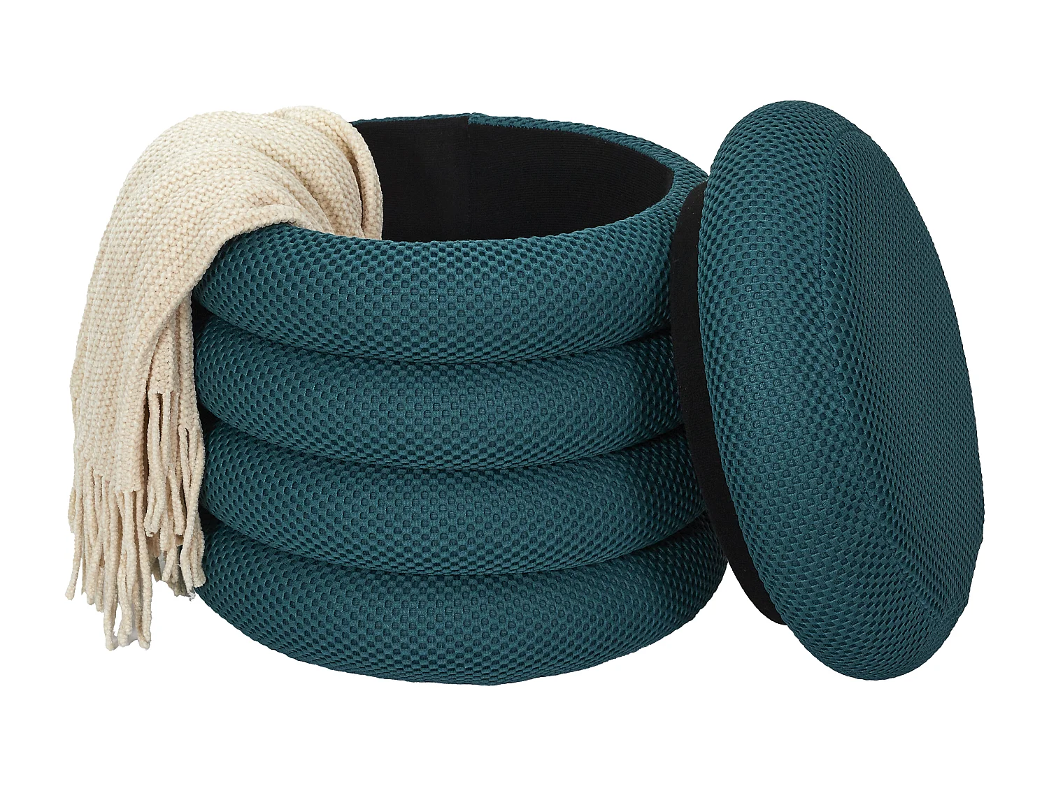 Pouf Rangement Atome Bleu Bleu