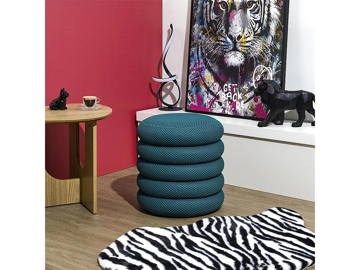 Pouf Rangement Atome Bleu Bleu