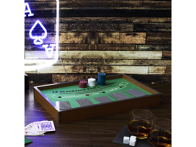 Jeu De Casino 2en1 Black Jack Et Roulette Vert