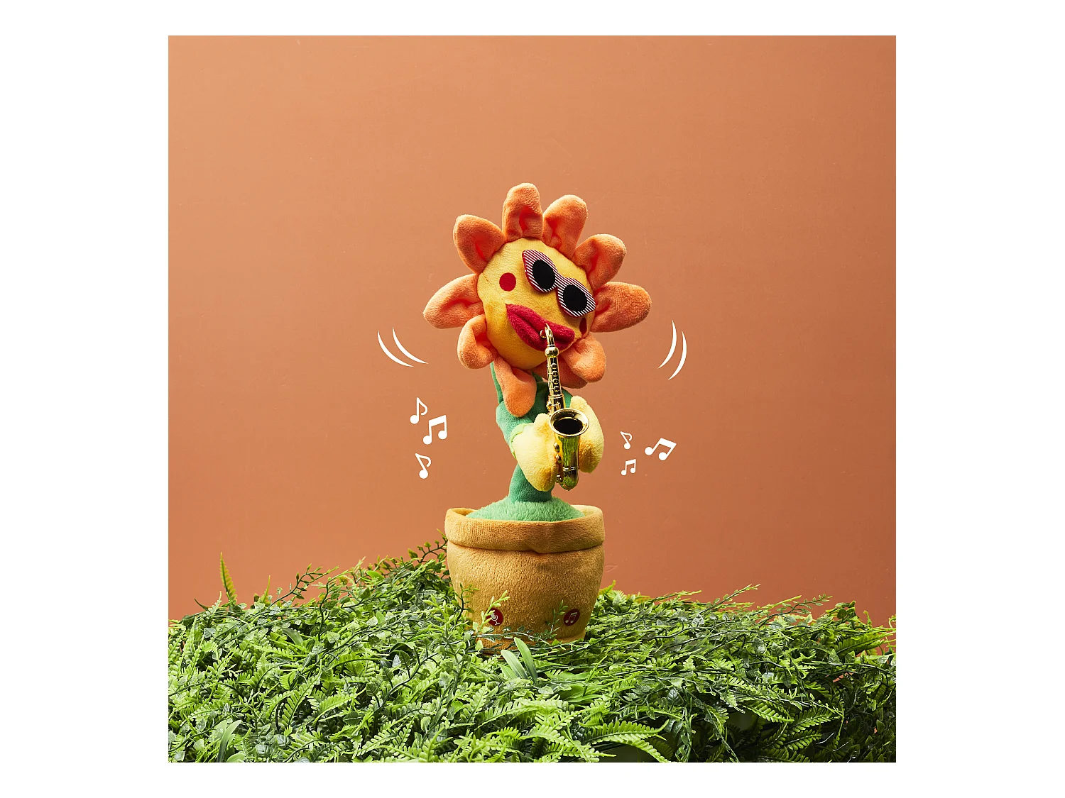 Fleur Dansante Orange, Vert, Marron