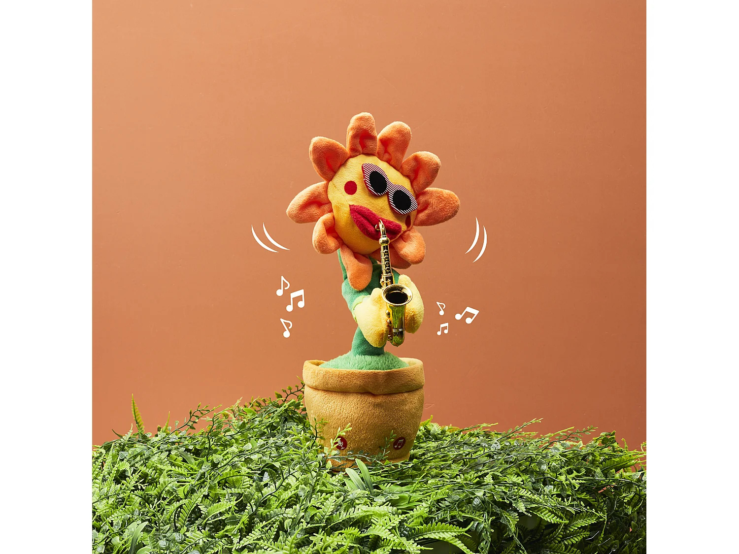 Fleur Dansante Saxophone Jeu Enfant Orange, Vert, Marron