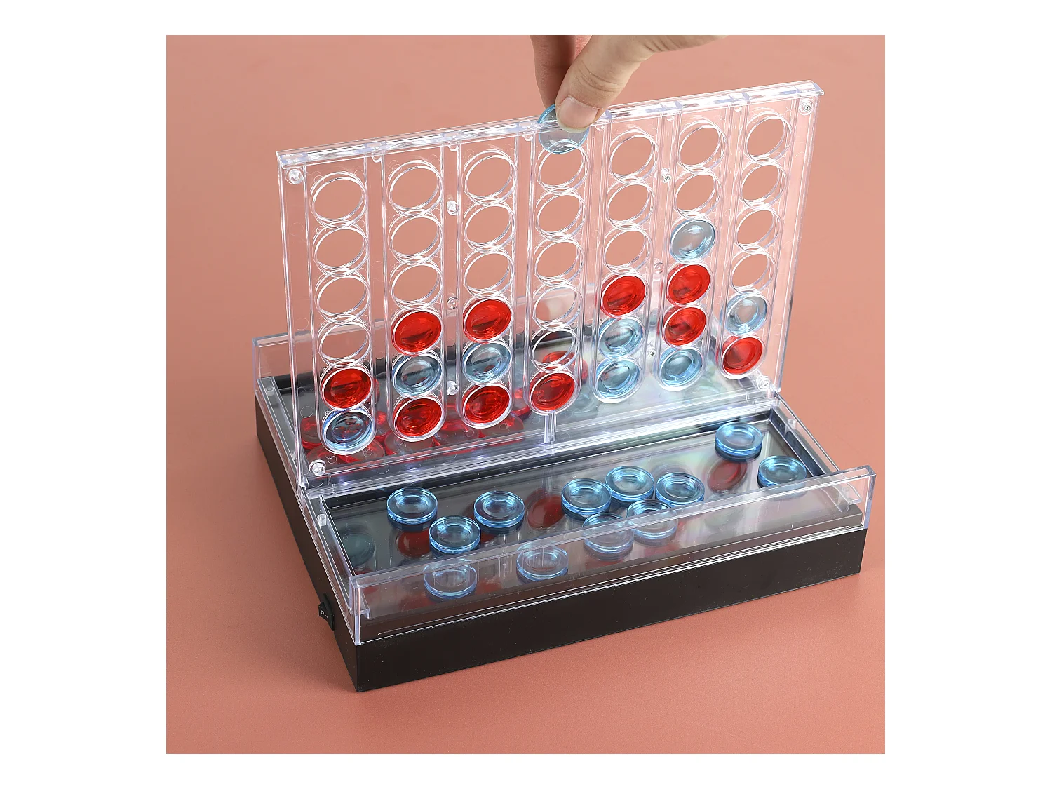 Jeu Du 4 A La Suite Transparent Led Rouge, Bleu, Transparent, Noir