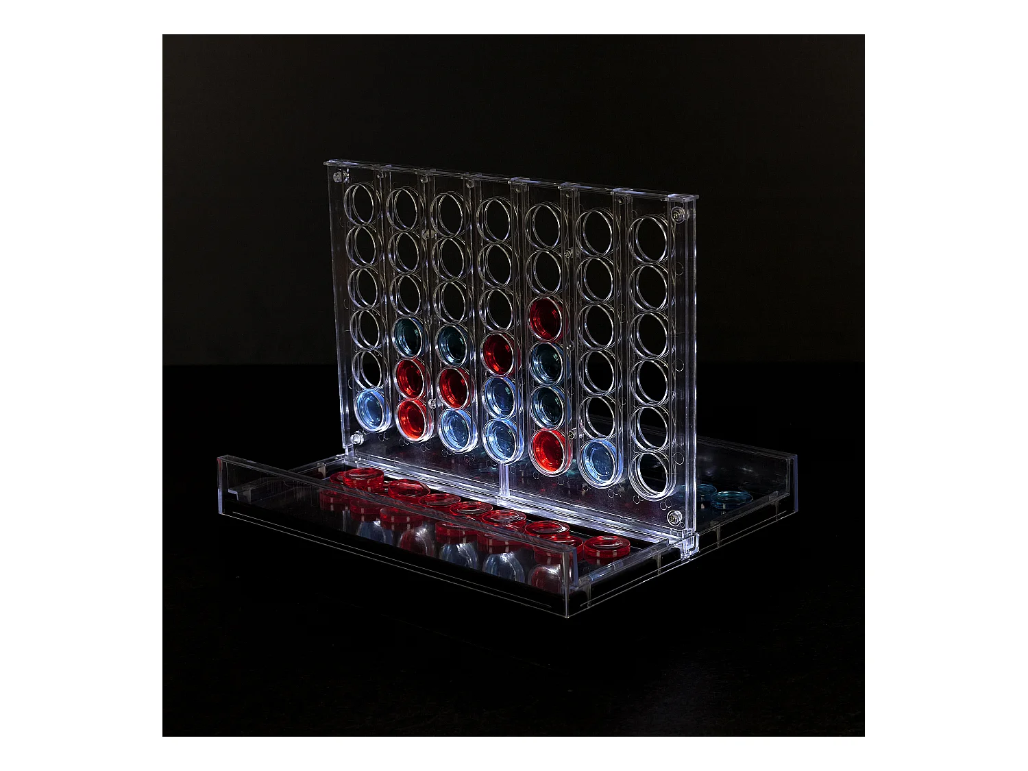 Jeu Du 4 A La Suite Transparent Led Rouge, Bleu, Transparent, Noir