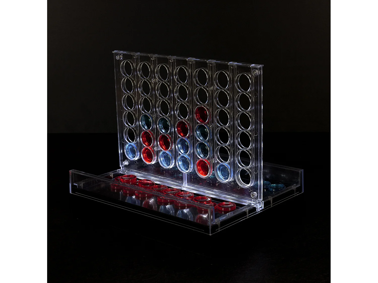Jeu Du 4 A La Suite Transparent Led Rouge, Bleu, Transparent, Noir