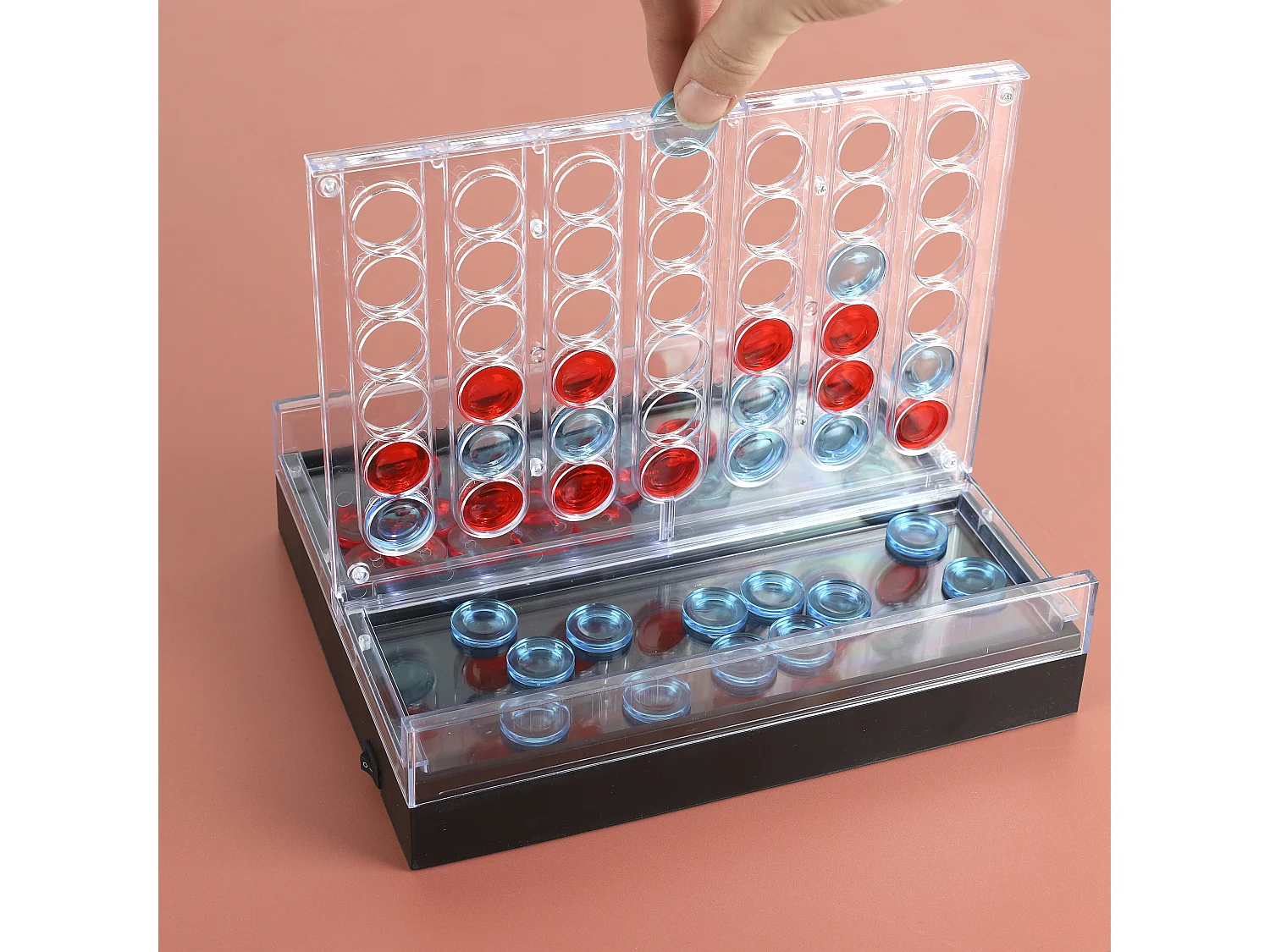 Jeu Du 4 A La Suite Transparent Led Rouge, Bleu, Transparent, Noir