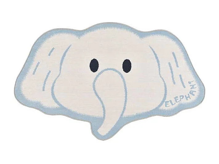 Kindertapijt - olifant - wit - 75x120 cm - CANDY