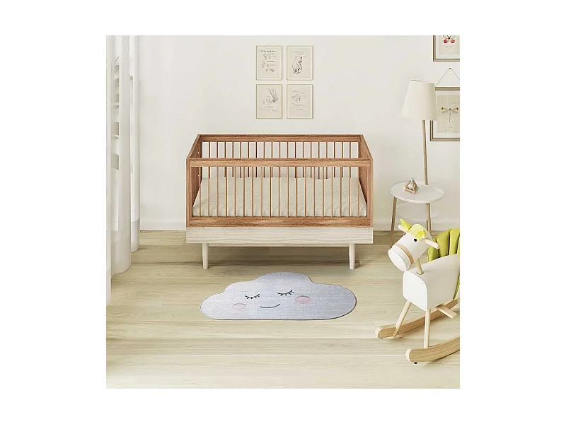 Kindertapijt - wilk - zilverkleurig - 80x120 cm - CANDY