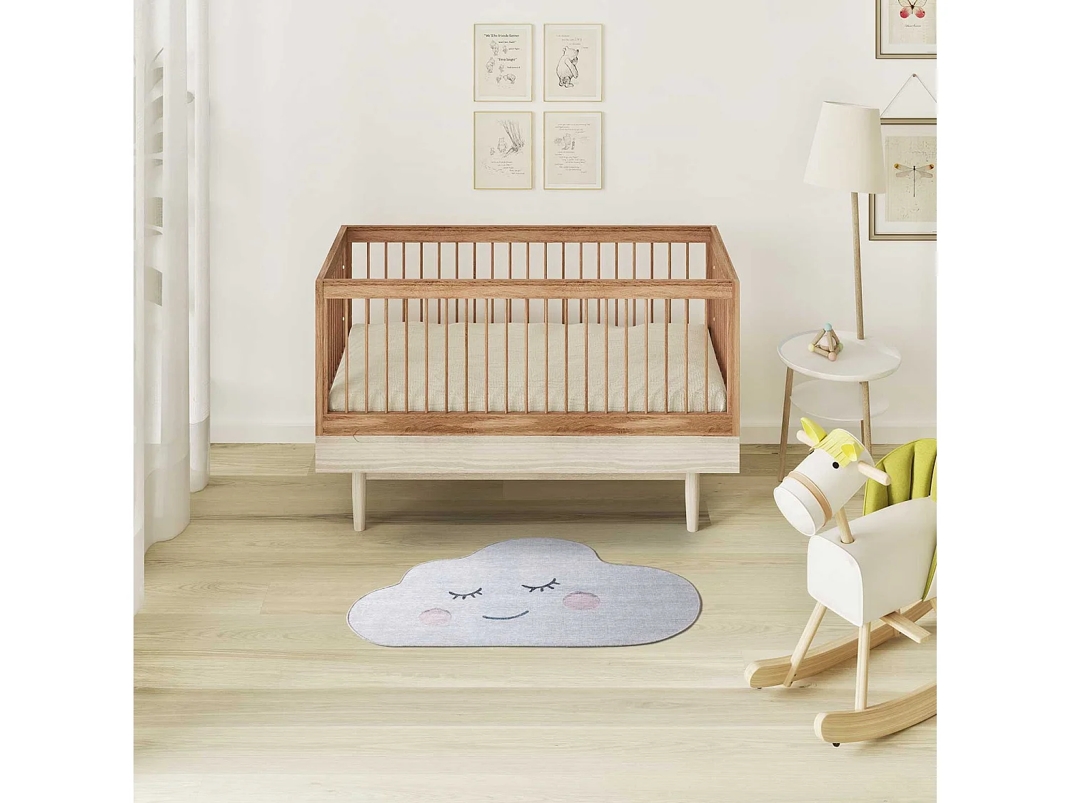 Kindertapijt - wilk - zilverkleurig - 80x120 cm - CANDY