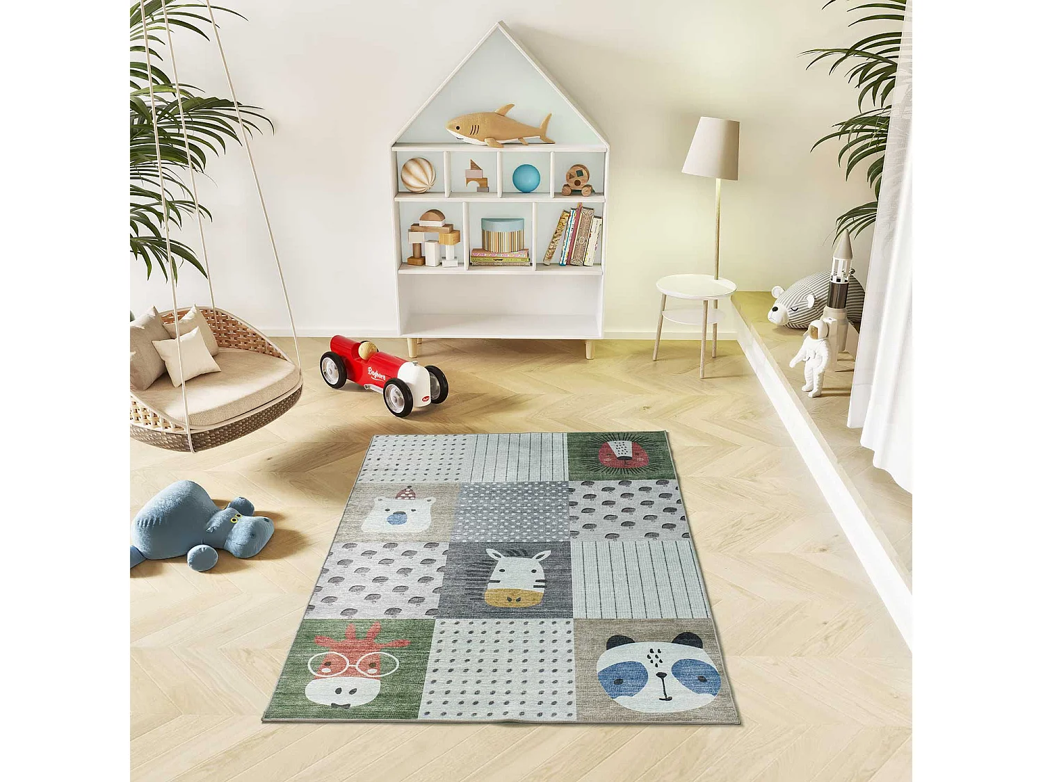 Tappeto interno lavabile - bambini animali - multicolore - 120 x 170 cm - CANDY