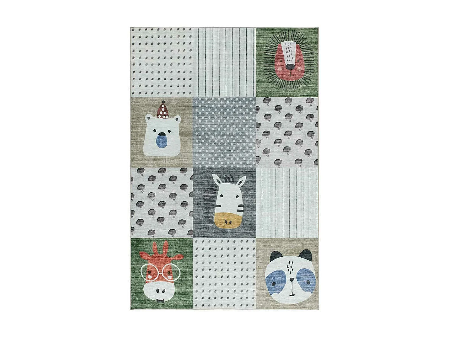 Tappeto interno lavabile - bambini animali - multicolore - 120 x 170 cm - CANDY