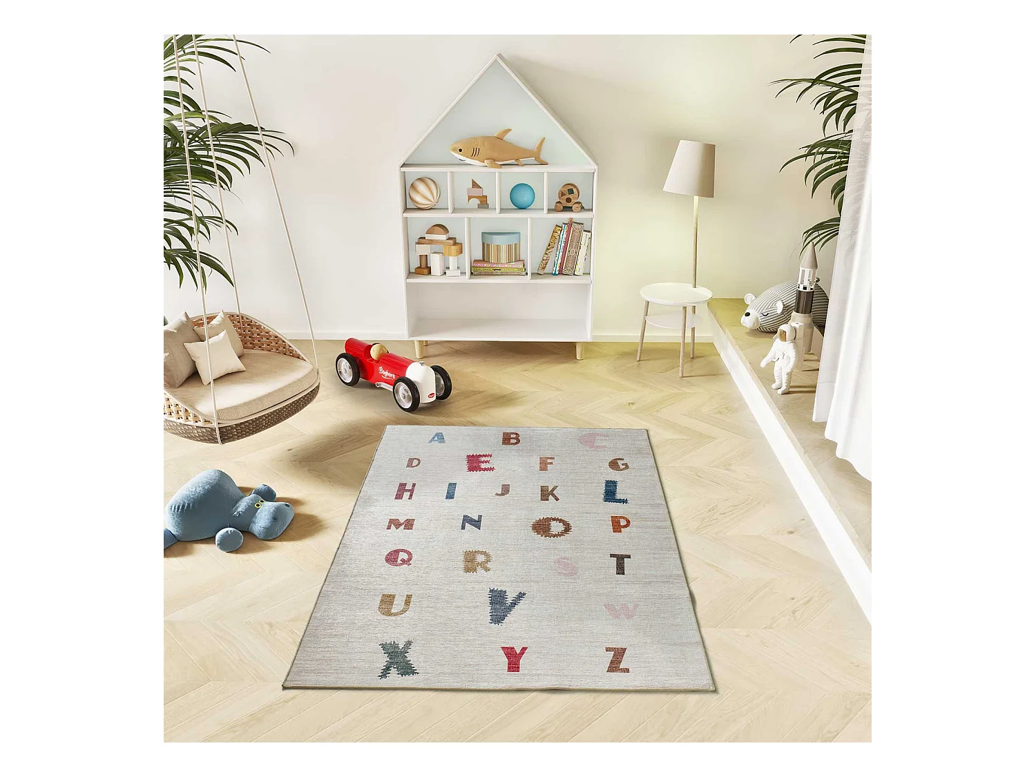 Kinderteppich waschbar - Kinder Alphabet - mehrfarbig - 120x170 cm - CANDY