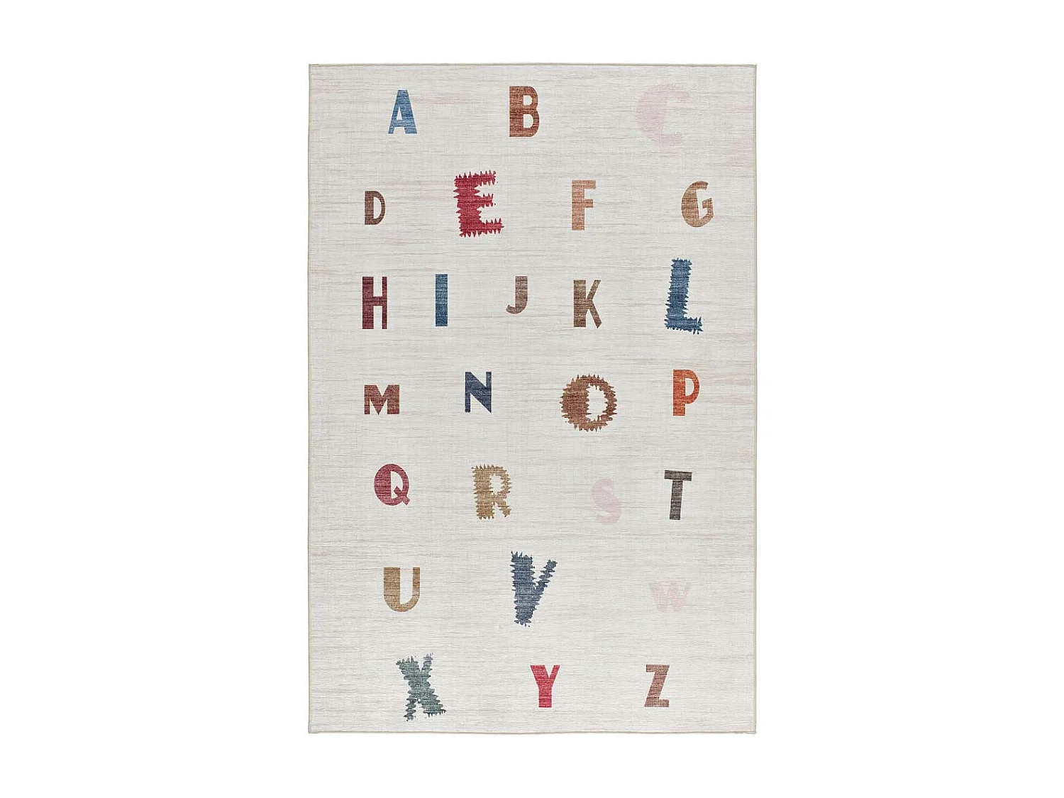 Kinderteppich waschbar - Kinder Alphabet - mehrfarbig - 120x170 cm - CANDY