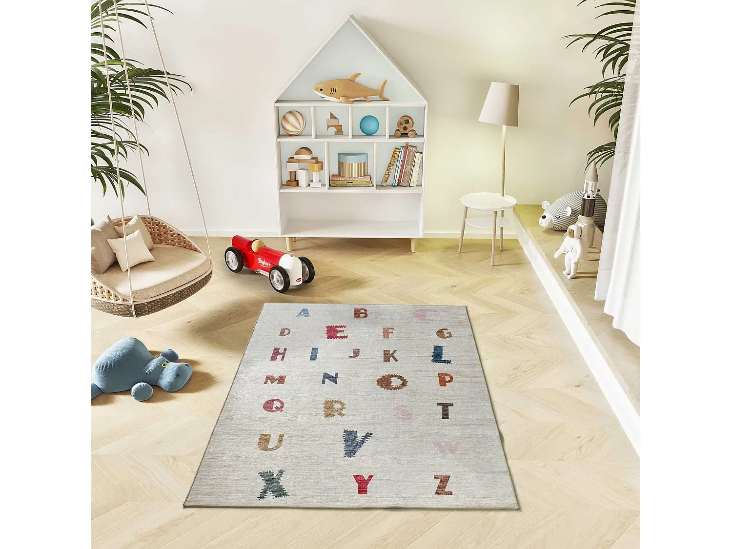 Kinderteppich waschbar - Kinder Alphabet - mehrfarbig - 120x170 cm - CANDY
