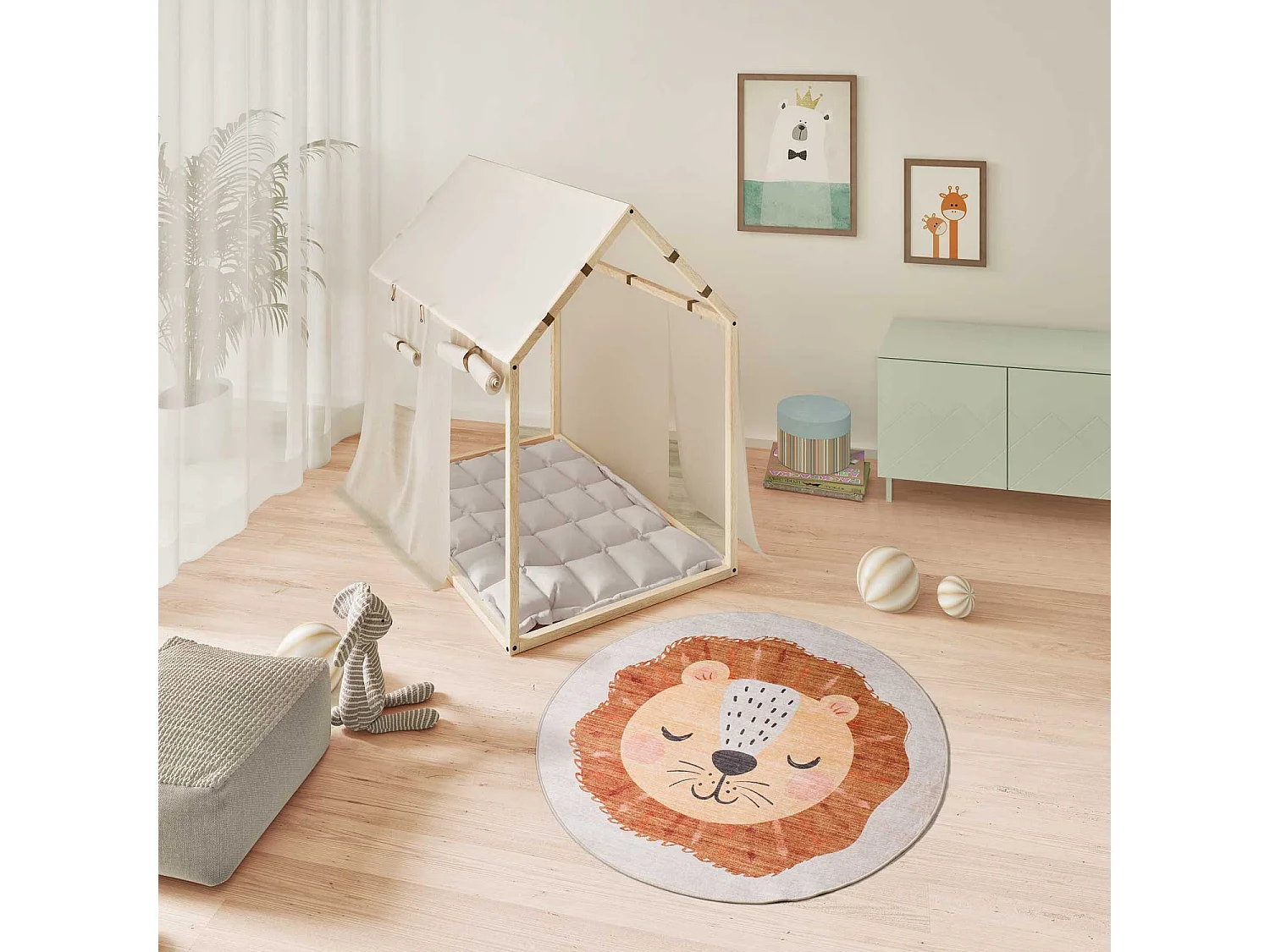 Alfombra interior redonda - enfant lion - caldera - diam.120 cm - CANDY