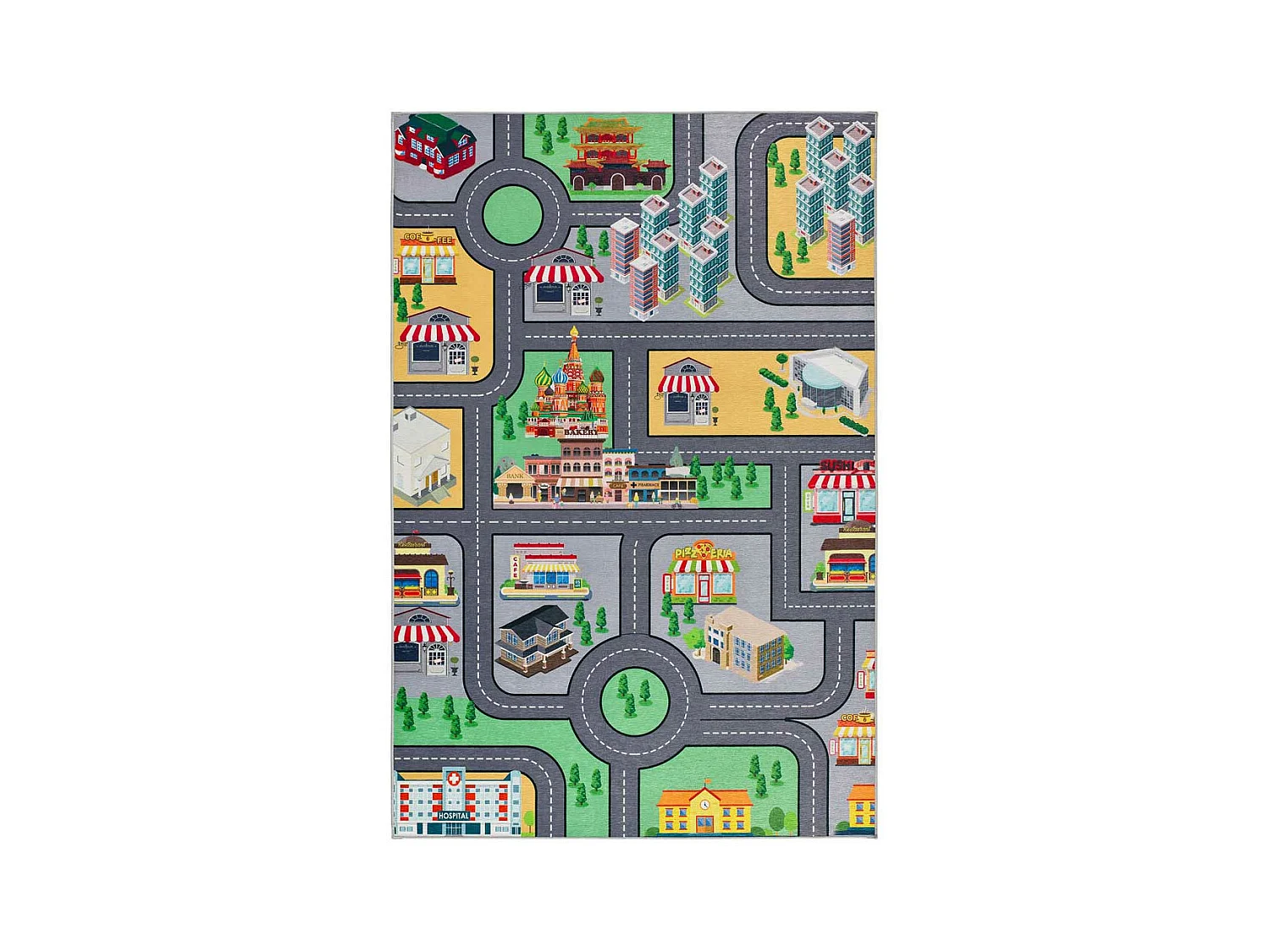 Tappeto interno lavabile - bambini auto e strade - multicolore - 120 x 170 cm - CANDY