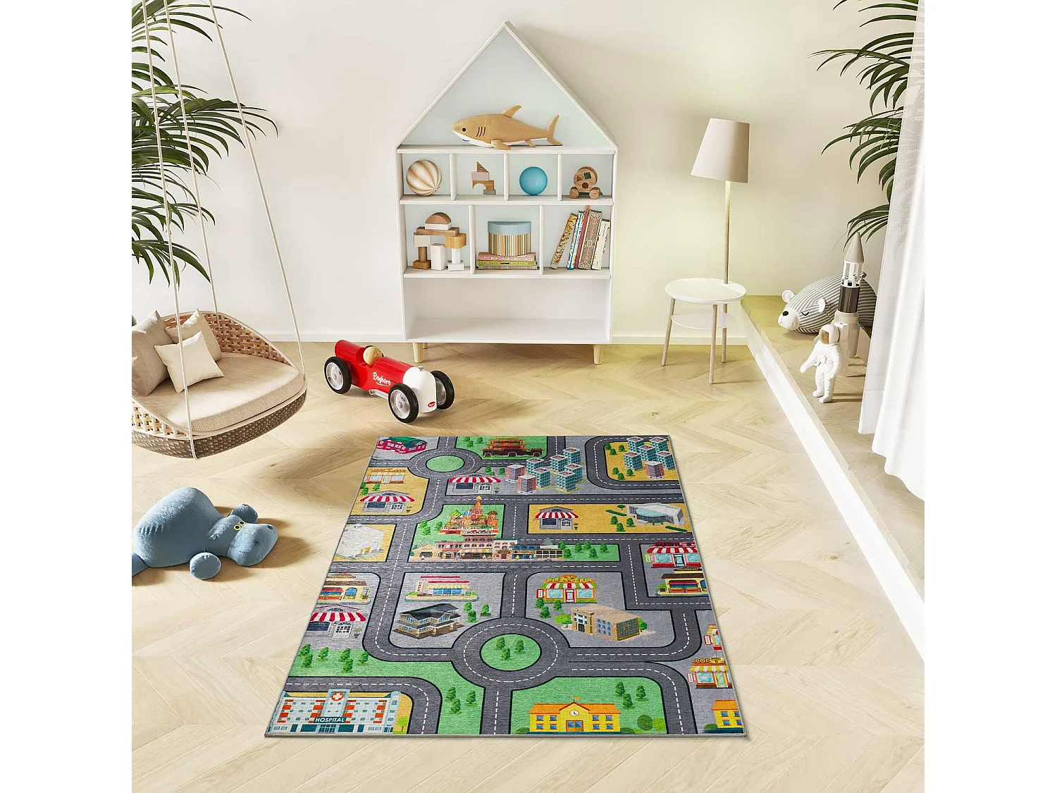 Kindertapijt - auto's en wegen - veelkleurig - 120x170 cm - CANDY