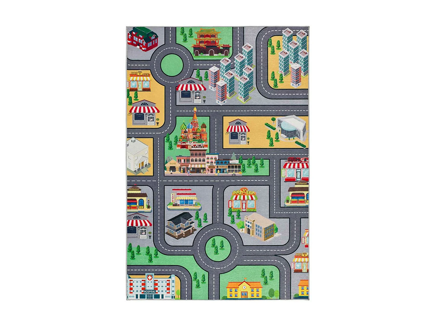 Kindertapijt - auto's en wegen - veelkleurig - 120x170 cm - CANDY