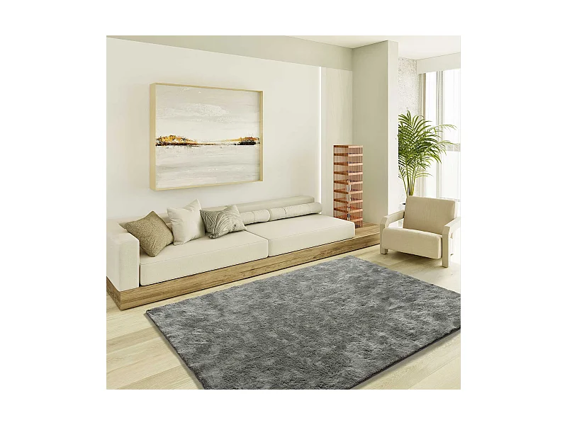 Tapete interior - shaggy liso - antracite - 160 x 230 cm - ROMA