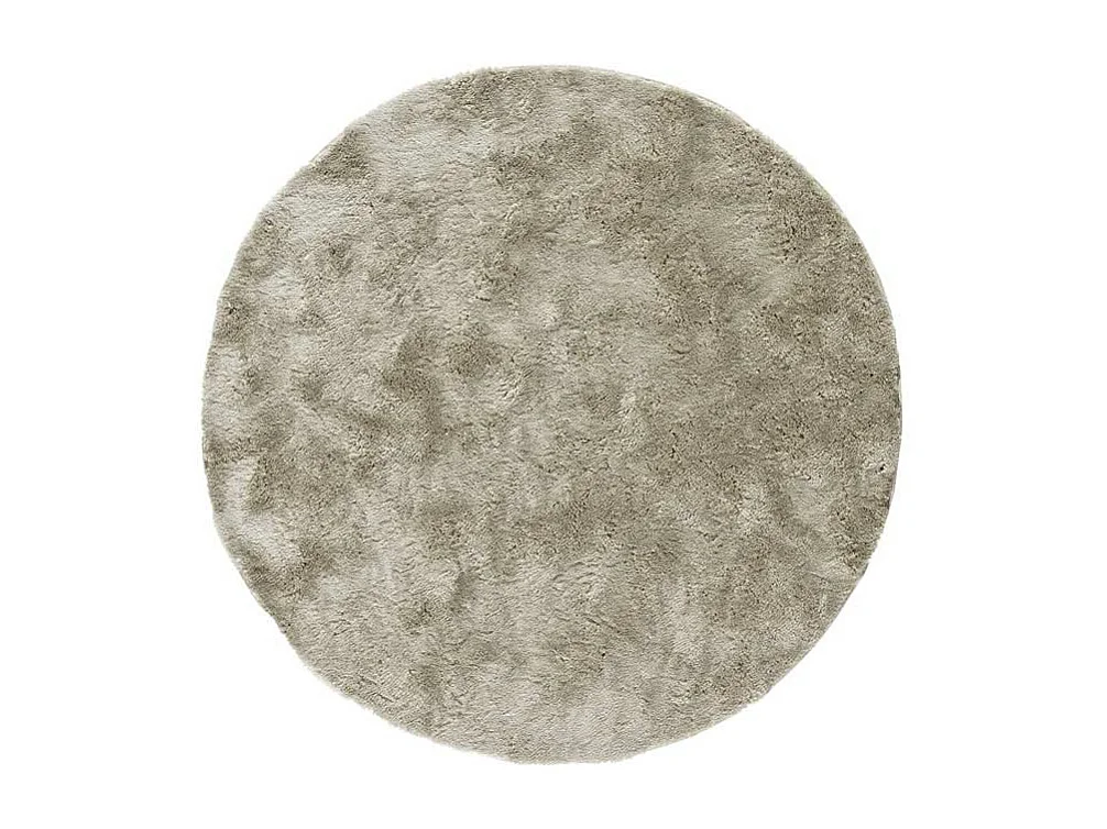 Tapis intérieur rond - shaggy uni - pierre - diam.120 cm - ROMA