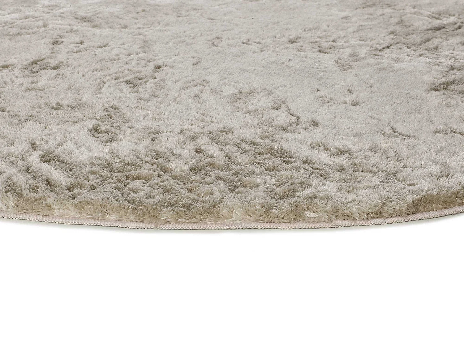 Tapis intérieur rond - shaggy uni - pierre - diam.120 cm - ROMA