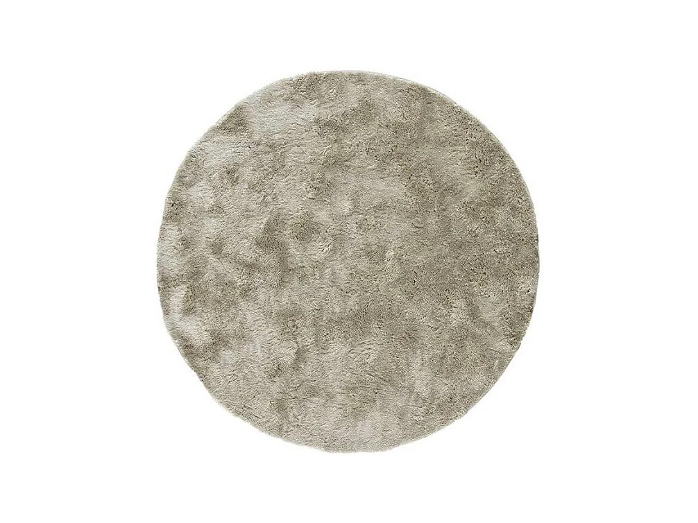 Hochflorteppich - einfarbig shaggy - stein - D.120 cm - ROMA